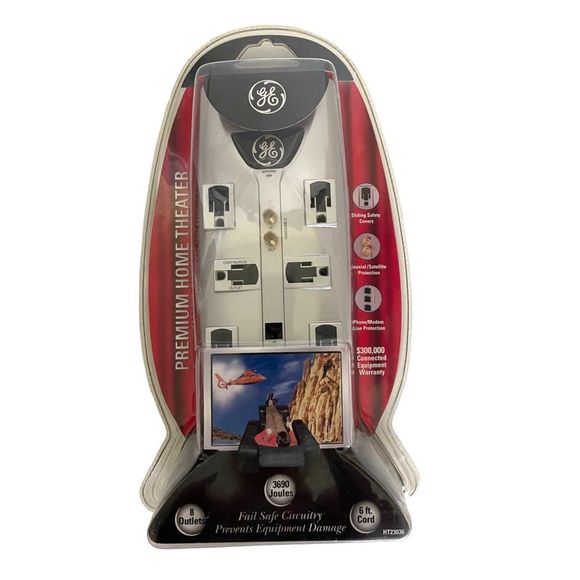 New Sealed GE Outlet Premium Surge Protector‎ Phone Coax Protection 3690 Joules - Picture 1 of 3